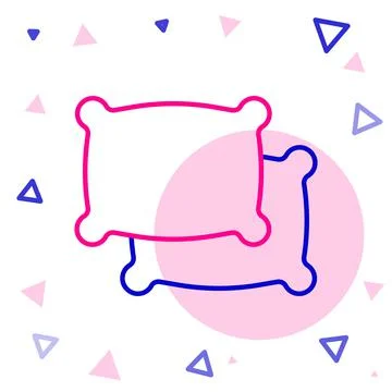 Line Rectangular pillow icon isolated on white background. Cushion sign Illustrazione stock