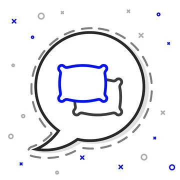 Line Rectangular pillow icon isolated on white background. Cushion sign Stock Illustration