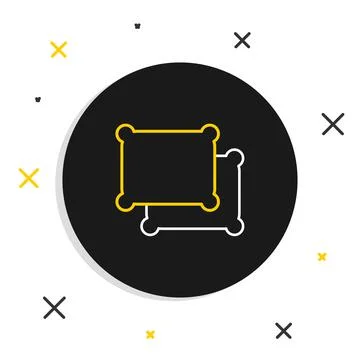 Line Rectangular pillow icon isolated on white background. Cushion sign 스톡 일러스트