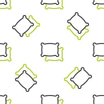 Line Rectangular pillow icon isolated seamless pattern on white background Illustrazione stock