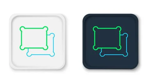 Line Rectangular pillow icon isolated on white background. Cushion sign 스톡 일러스트