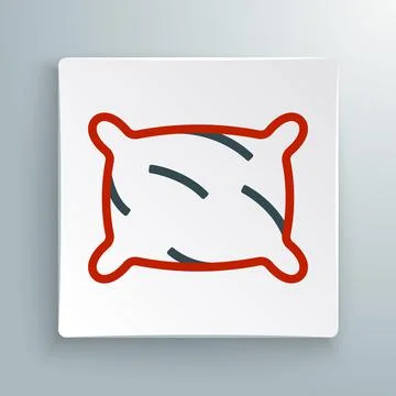 Line Rectangular pillow icon isolated on white background. Cushion sign イラスト素材