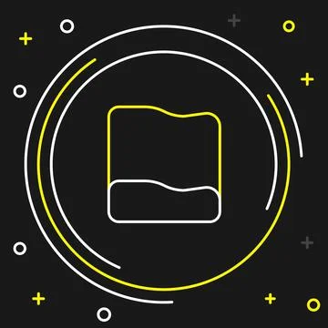 Line Rectangular pillow icon isolated on black background. Cushion sign イラスト素材