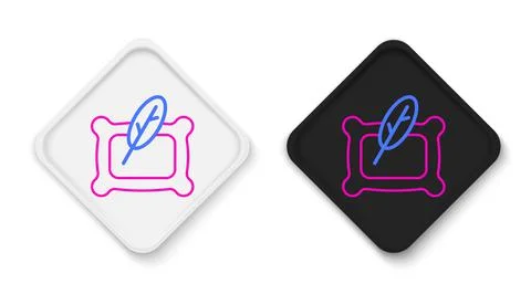 Line Rectangular pillow icon isolated on white background. Cushion sign Stock Illustration