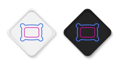 Line Rectangular pillow icon isolated on white background. Cushion sign Stock Illustration