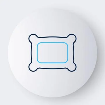 Line Rectangular pillow icon isolated on white background. Cushion sign Stock Illustration