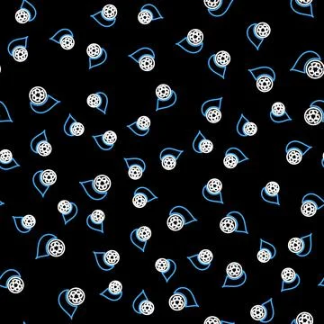 Line Recycle clean aqua icon isolated seamless pattern on black background. Drop Illustrazione stock