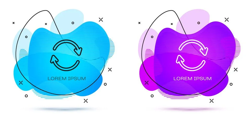 Line Refresh icon isolated on white background. Reload symbol. Rotation arr.. Stock Illustration