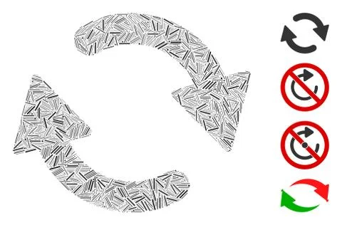 Line Refresh Icon Vector Collage Stock Illustration