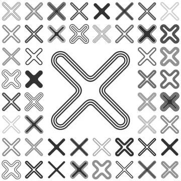 Line reject logo design set Stock Illustration
