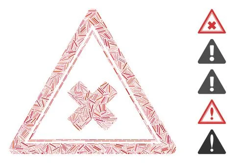Line Reject Triangle Icon Vector Mosaic Stockillustratie