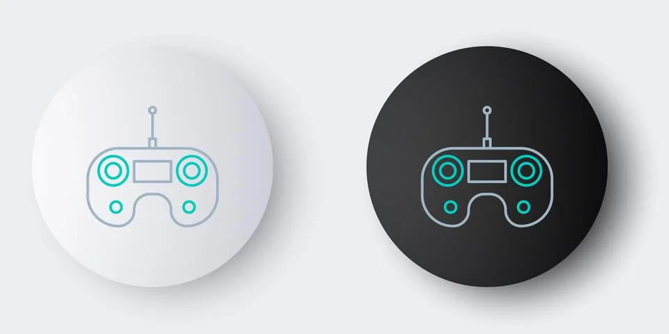 Line Remote control icon isolated on grey background. Colorful outline concept Stock Illustration