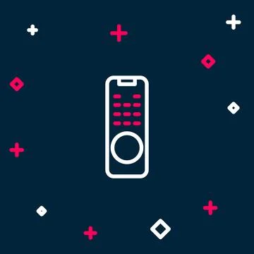 Line Remote control icon isolated on blue background. Colorful outline conc.. Illustrazione stock
