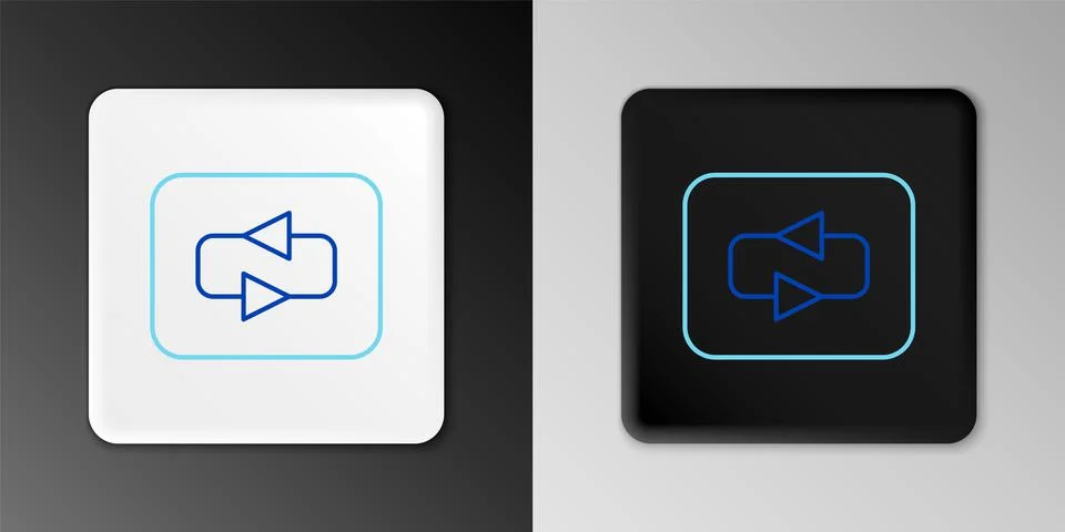 Line Repeat button icon isolated on grey background. Colorful outline concept Stock Illustration