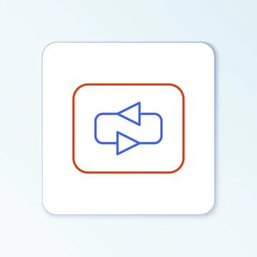 Line Repeat button icon isolated on white background. Colorful outline concept Stock Illustration