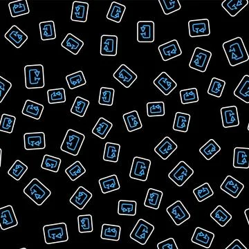 Line Repeat track music player icon isolated seamless pattern on black Illustrazione stock