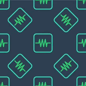 Line Resistor in electronic circuit icon isolated seamless pattern on blue .. Illustrazione stock
