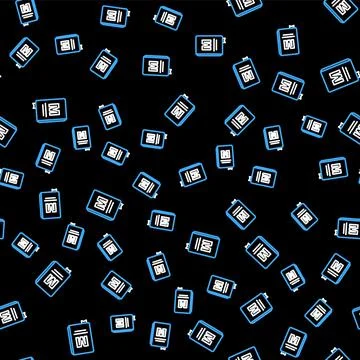 Line Restaurant cafe menu icon isolated seamless pattern on black background Stock Illustration