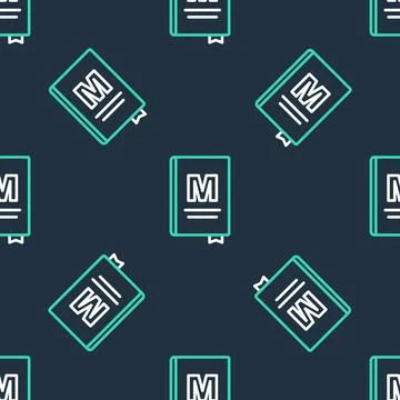 Line Restaurant cafe menu icon isolated seamless pattern on black background Illustrazione stock
