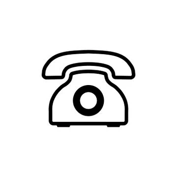 Line retro phone icon. Vector telephone symbol. Illustrazione stock