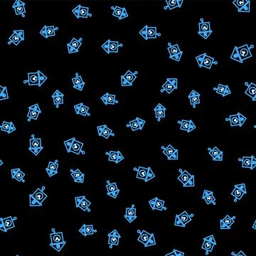 Line Retro wall watch icon isolated seamless pattern on black background. Cuckoo 스톡 일러스트