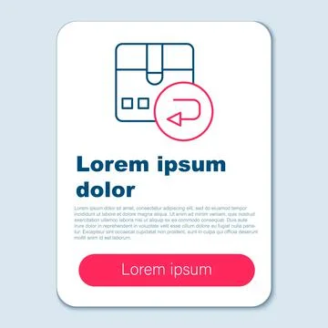Line Return cardboard box icon isolated on grey background. Box, package, par Stock Illustration