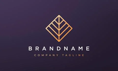 Line rhombus geometry logo concept in a line art style Stock Illustration