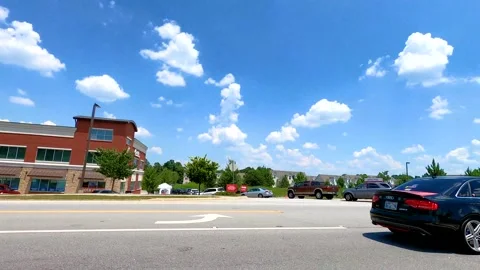 Line on the road for a covid-19 test at a free test site Stock Footage 141891693