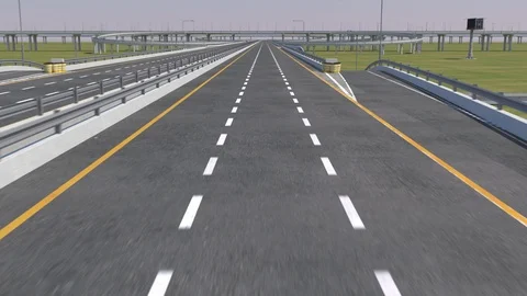 Line On The Road, Fast movement - Loopable 3d animation Stock Footage 105271134