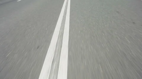 Line On The road markings, Close-up, Fast movement Stock Footage