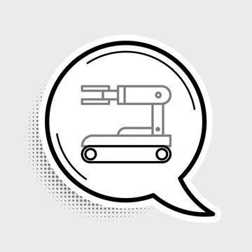 Line Robot icon isolated on grey background. Colorful outline concept. Vector Stock Illustration