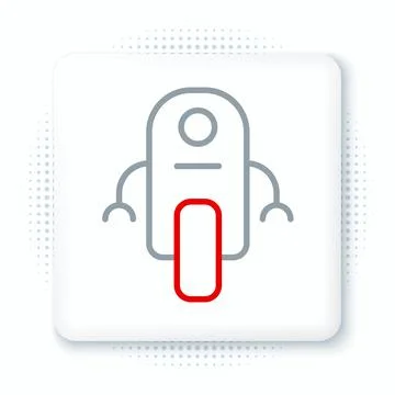 Line Robot icon isolated on white background. Artificial intelligence, machine Stock Illustration