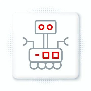 Line Robot icon isolated on white background. Artificial intelligence, machine Stock Illustration