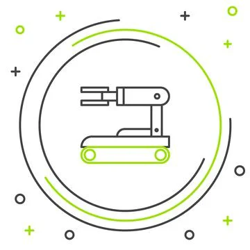 Line Robot icon isolated on white background. Colorful outline concept. Vector Stock Illustration