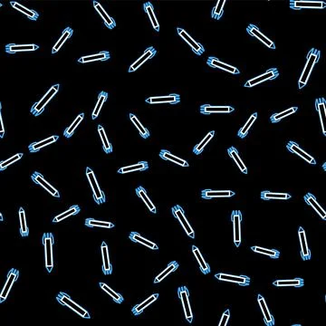 Line Rocket icon isolated seamless pattern on black background. Vector Illustrazione stock