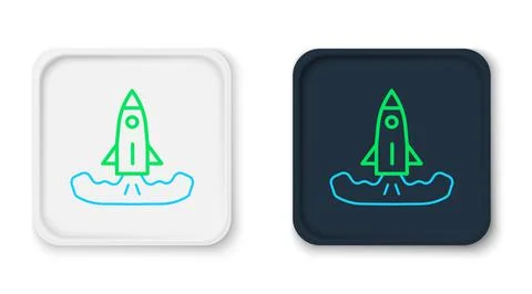 Line Rocket icon isolated on white background. Colorful outline concept. Vector イラスト素材