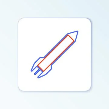 Line Rocket icon isolated on white background. Colorful outline concept. Vector 스톡 일러스트