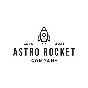 Line Rocket Logo Icon. Web Symbol Logo Template Design Element. Stock Illustration