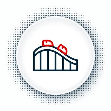 Line Roller coaster icon isolated on white background. Amusement park. Childrens Stockillustratie