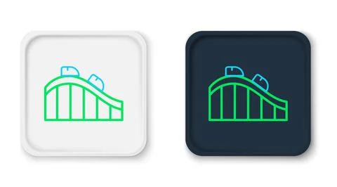 Line Roller coaster icon isolated on white background. Amusement park. Childrens Stock Illustration