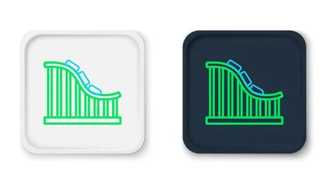 Line Roller coaster icon isolated on white background. Amusement park. Childrens Stock Illustration