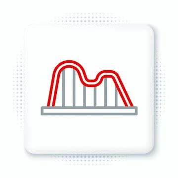 Line Roller coaster icon isolated on white background. Amusement park. Childrens Stock Illustration