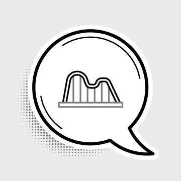 Line Roller coaster icon isolated on grey background. Amusement park. Childrens 스톡 일러스트