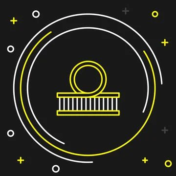 Line Roller coaster icon isolated on black background. Amusement park. Chil.. イラスト素材