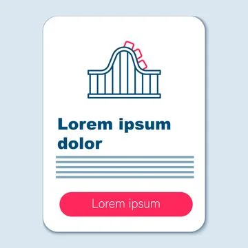 Line Roller coaster icon isolated on grey background. Amusement park. Child.. 库存插图