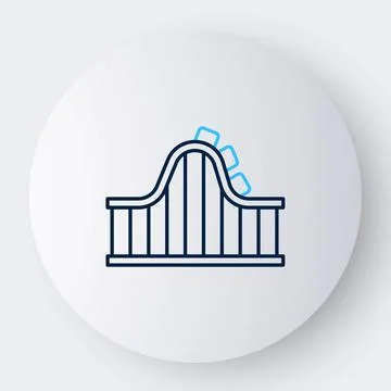 Line Roller coaster icon isolated on white background. Amusement park. Chil.. Stockillustratie