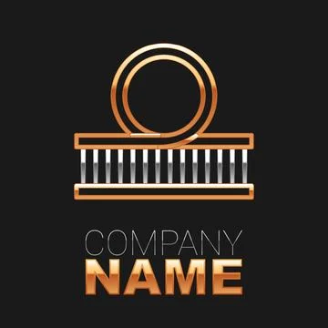 Line Roller coaster icon isolated on black background. Amusement park. Chil.. Stockillustratie