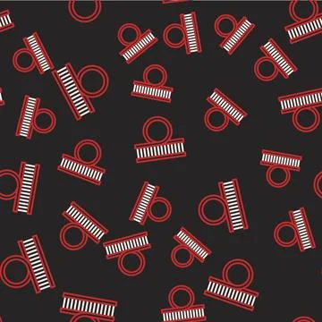 Line Roller coaster icon isolated seamless pattern on black background. Amu.. Stock Illustration