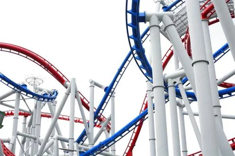 Line of roller coaster rail Stock Illustration
