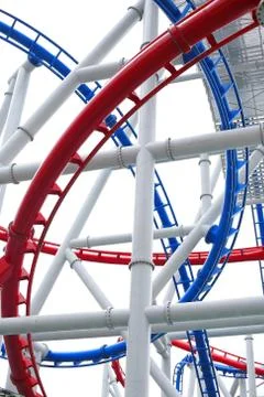 Line of roller coaster rail Stock Illustration